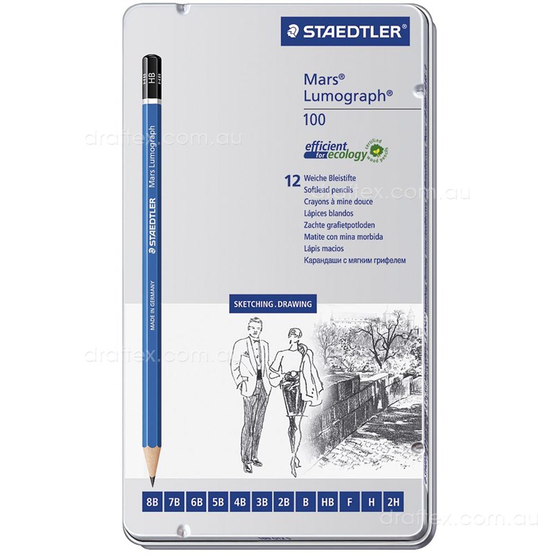 100G12 Set Of 12 Staedtler Mars Lumograph 100 Premium Quality Pencils
