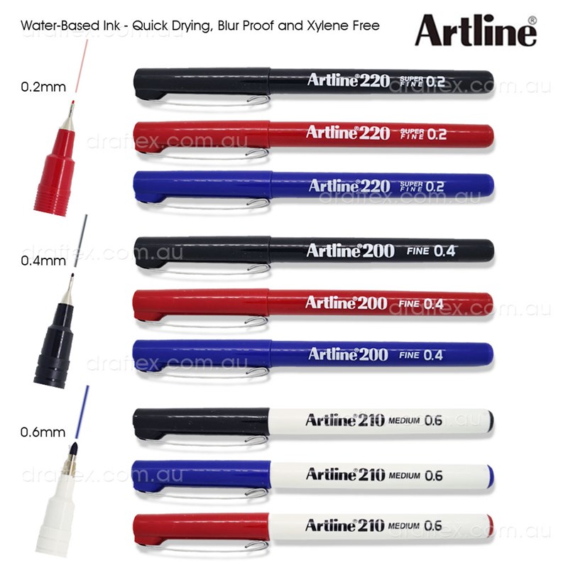 210Artlinexxea 200Artlinexxea 220 Artlinexxea Artline Water Based Ink Pens 02Mm 04Mm 06Mm