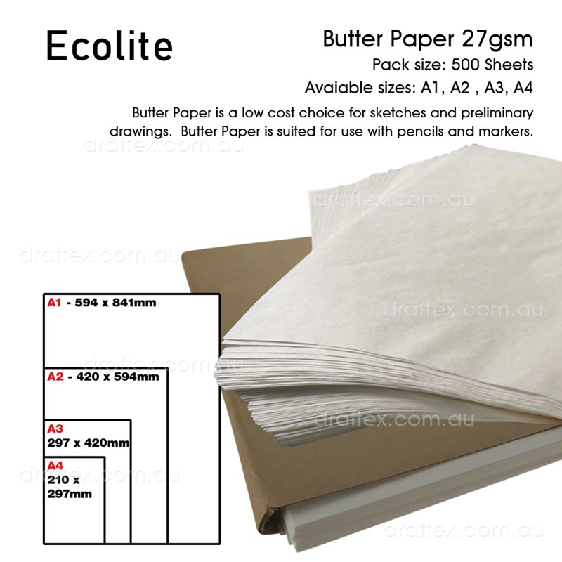 Butterxx Ecolite 27Gsm Butter Paper Cut Sheets A1 A 2 A 3 A4