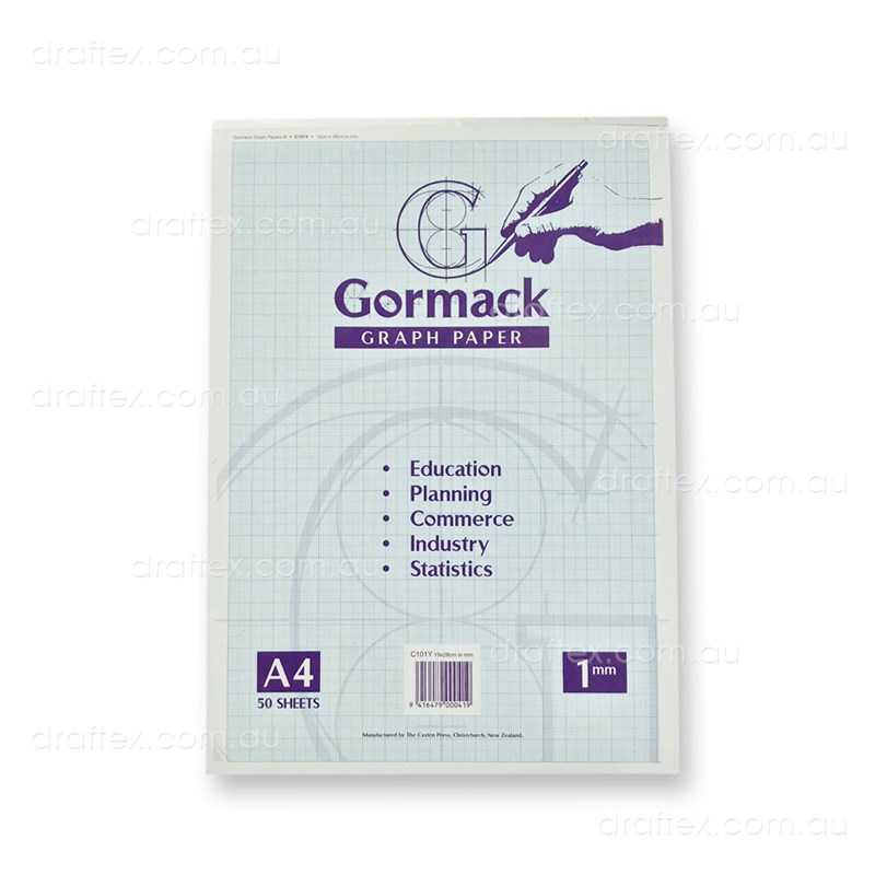 Graphpadc101ya4 Gormack Graph Paper Pad C101y 50 Sheets A4 1Mm Grid
