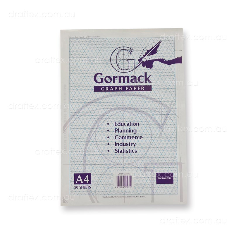 graphpadl110ya4 gormack graph paper pad l110ya4 50 sheets a4 isometric grid