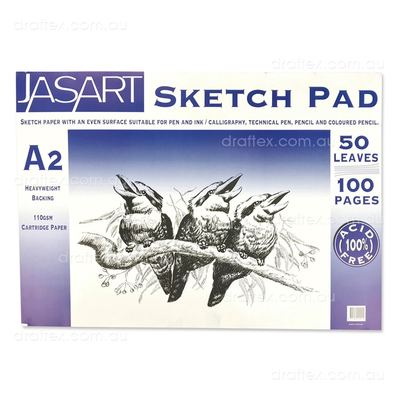 Jasarta2 Jasart Sketch Pad 50 A2 Sheets 100Gsm Cartridge Paper