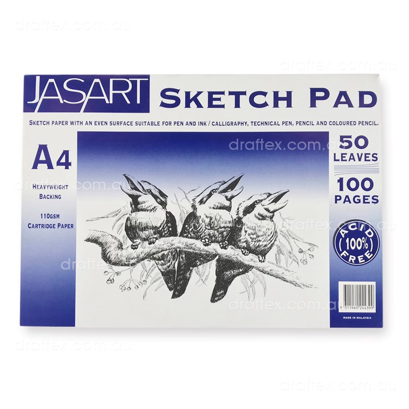 Jasarta4 Jasart Sketch Pad 50 A4 Sheets 100Gsm Cartridge Paper