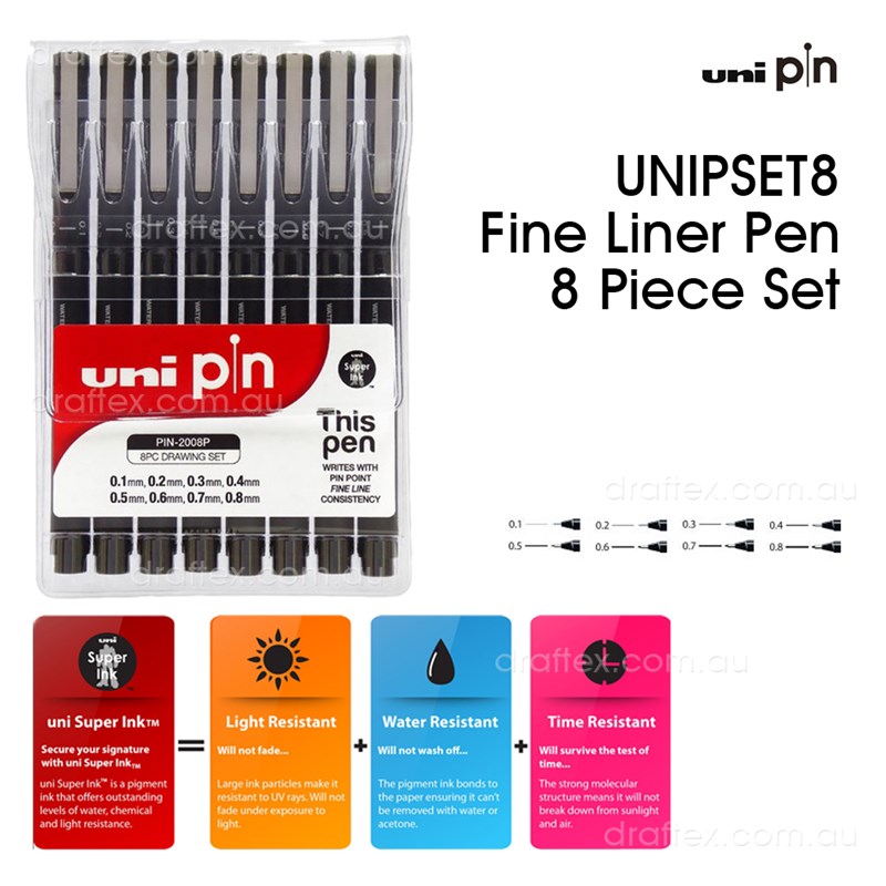 3 x UNI PIN DRAWING PEN FINELINER ULTRA FINE LINE MARKER BLACK 0.1 Line Width